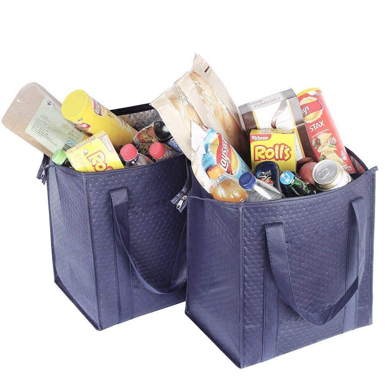 Reusable Thermal Insulated Cooler Bag Grocery Cool Carry Non Woven Lunch Cooler Bag 