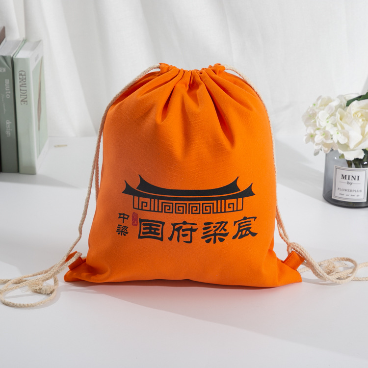 Customized Cotton Canvas Drawstring Backpack