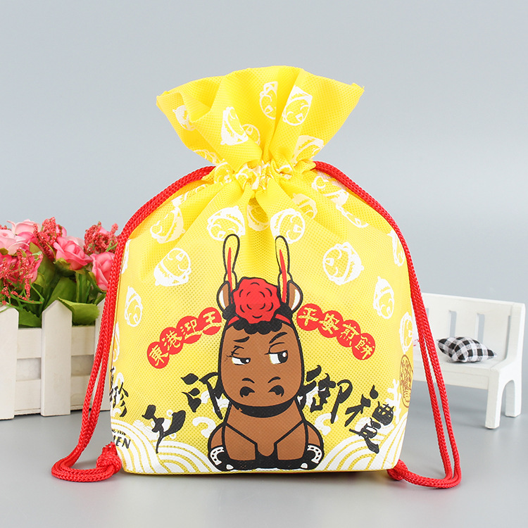 ustom Design Reusable Eco-Friendly Drawstring Non Woven Gift Bag