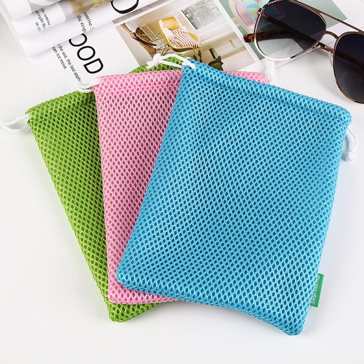 Promotion Custom Design packing bag colorful Small Drawstring Sandwich Air Fabric Mesh Bag