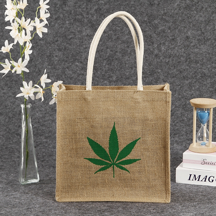 Custom Cheap Eco-friendly Natural Jute Tote Bag Reusable Shopping Jute Bag