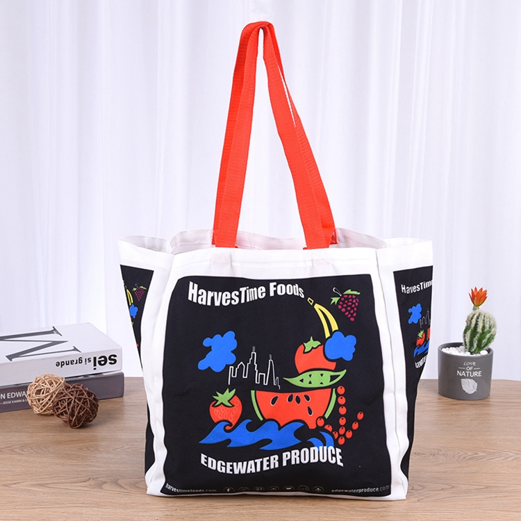 Wholesale Handle Canvas Bag Custom Print Promotional 100% Cotton Canvas Tote Bag