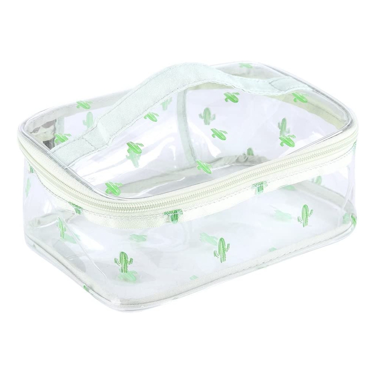 Transparent Travel PVC Cosmetic Bag Pen Bag Biodegradable PVC Plastic Packaging Zipper Bag