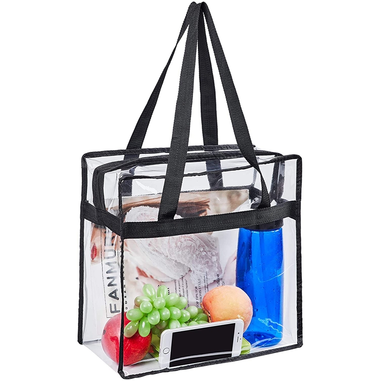 PVC Tote Clear Shopping Bag Security Work Tote Shoulder Bag Womens Handbag