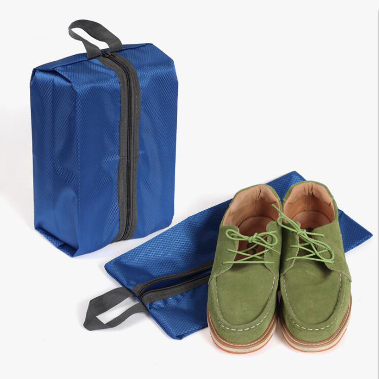 Custom Waterproof Travel Gym Shoe Dust Bags for Men and Women Black Portable Nylon Travel Shoe Storage Organizer Bag